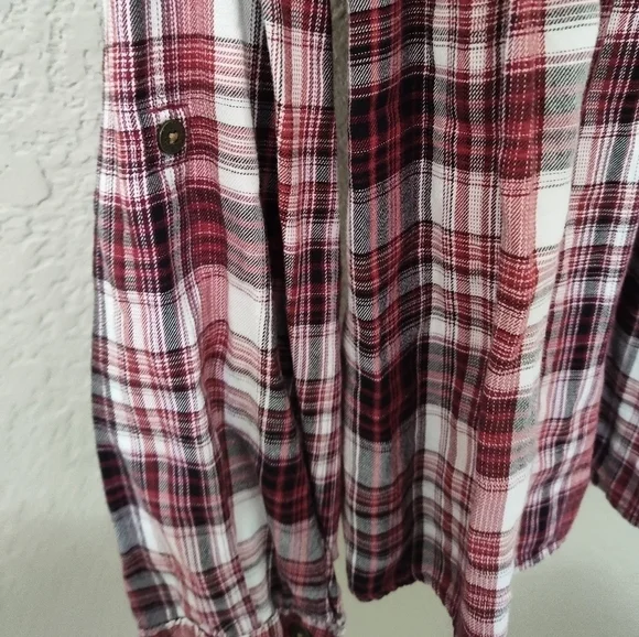 Maurice Plaid Peplum Shirt / Small - Picture 5 of 9